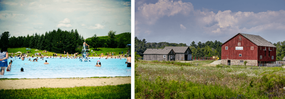 swimming and childrens farm